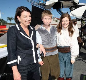 Will Poulter, Georgie Henley, and Premier Anna Bligh