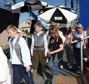 Will Poulter on the set